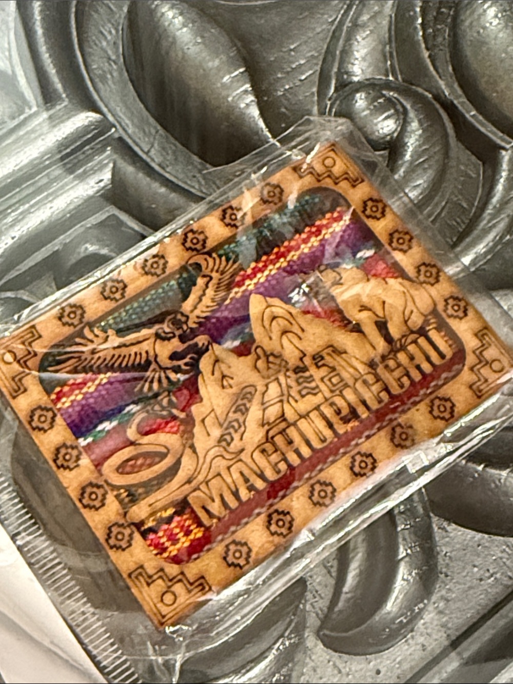 Machu Picchu Wooden Souvenir Magnet Multicolor